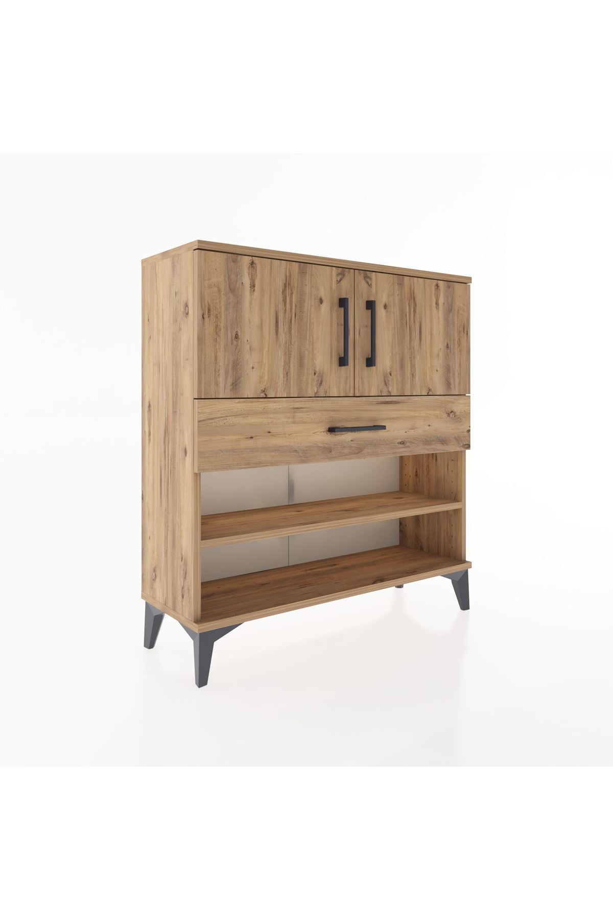 Arges Şifonyer 3 Raflı Tek Çekmeceli 2 Kapaklı 88x30x96 - S04M031V9A