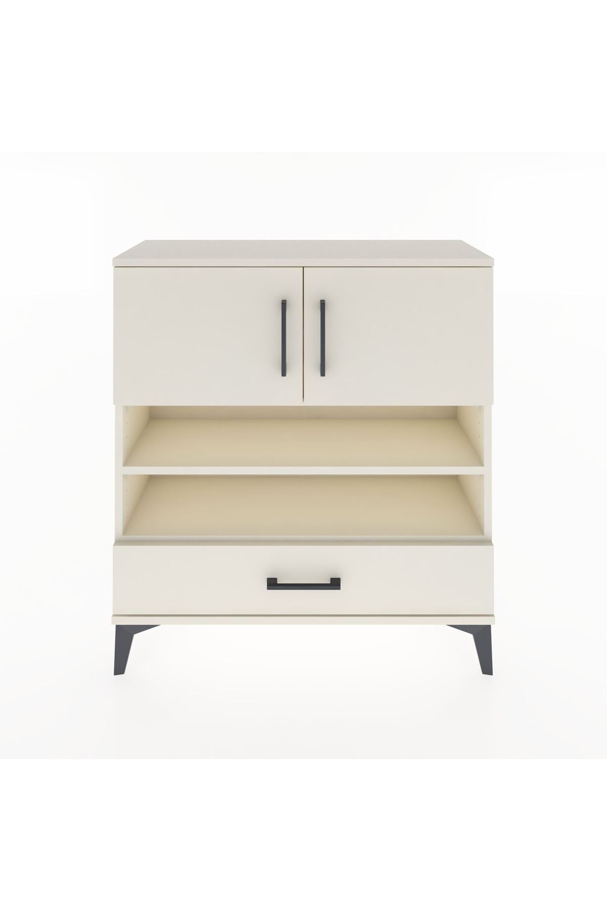 Arges Şifonyer 4 Raflı Tek Çekmeceli 2 Kapaklı 88x30x96 - S04M032V1A