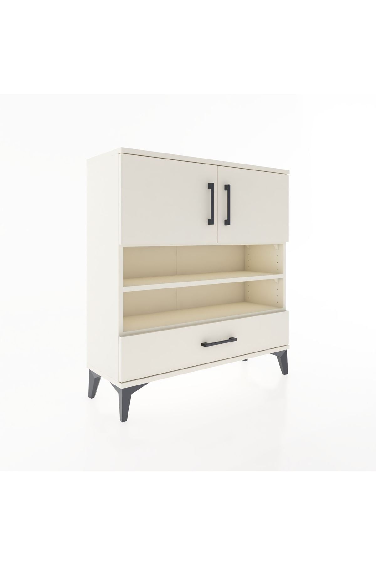 Arges Şifonyer 4 Raflı Tek Çekmeceli 2 Kapaklı 88x30x96 - S04M032V1A