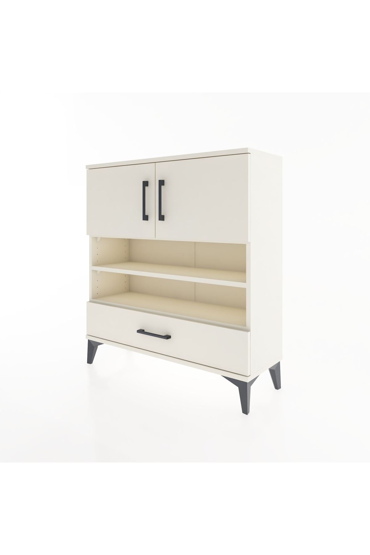 Arges Şifonyer 4 Raflı Tek Çekmeceli 2 Kapaklı 88x30x96 - S04M032V1A