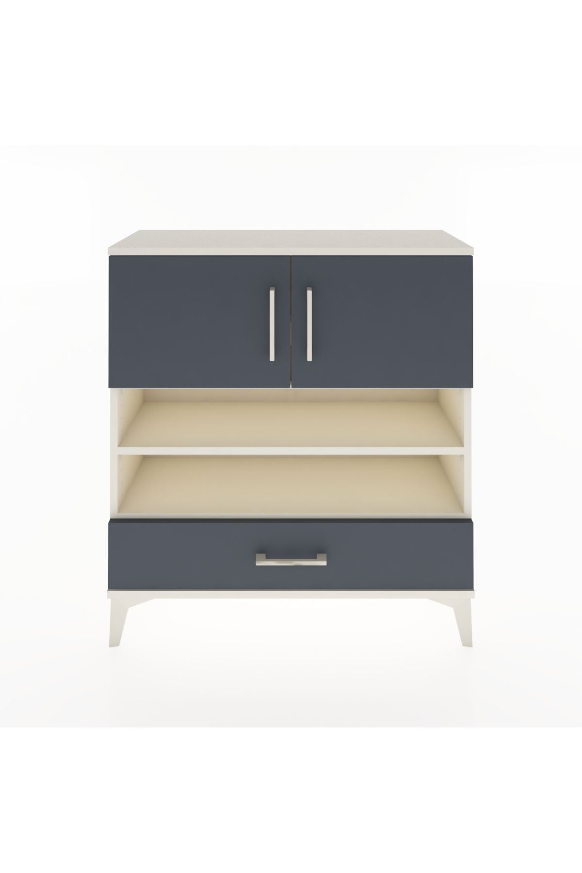 Arges Şifonyer 4 Raflı Tek Çekmeceli 2 Kapaklı 88x30x96 - S04M032V2A