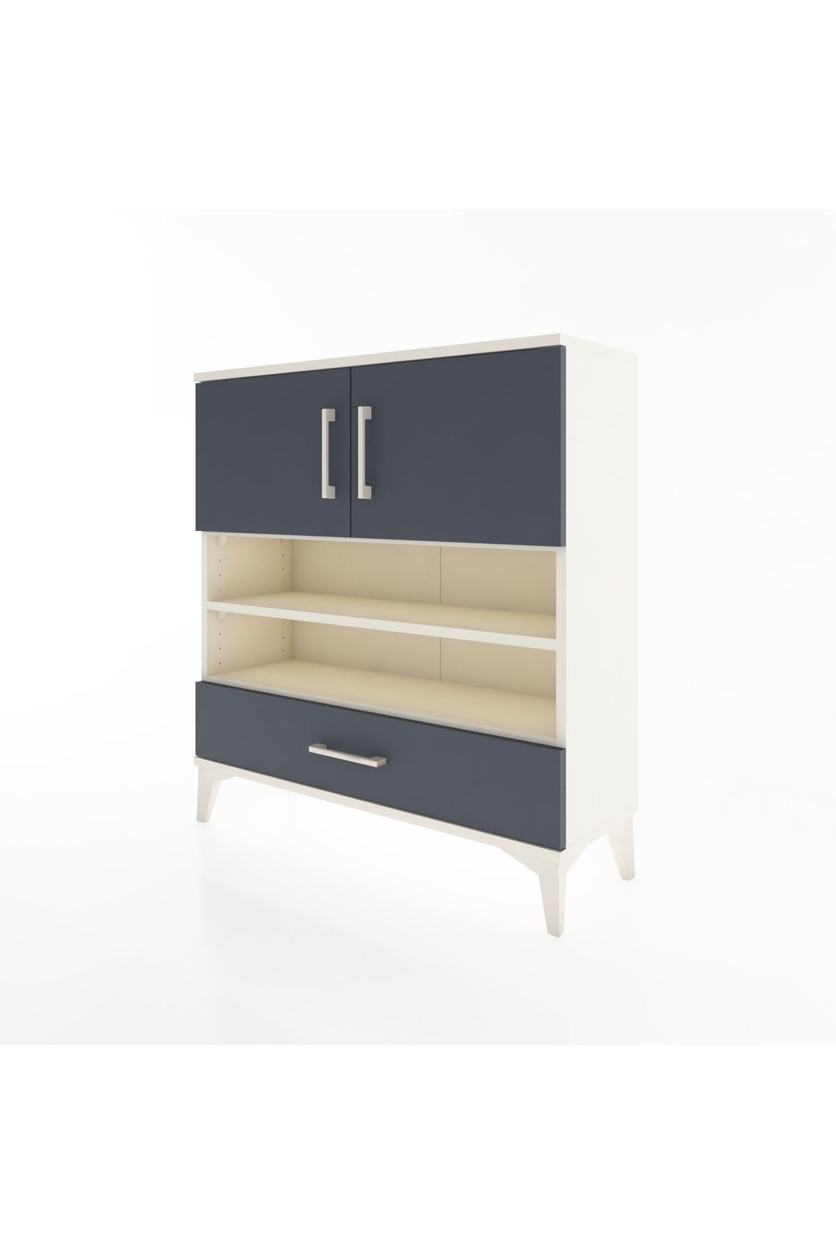 Arges Şifonyer 4 Raflı Tek Çekmeceli 2 Kapaklı 88x30x96 - S04M032V2A