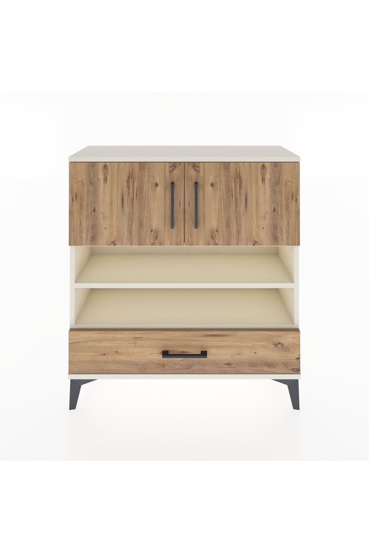 Arges Şifonyer 4 Raflı Tek Çekmeceli 2 Kapaklı 88x30x96 - S04M032V3A