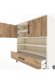 Arges Şifonyer 4 Raflı Tek Çekmeceli 2 Kapaklı 88x30x96 - S04M032V3A
