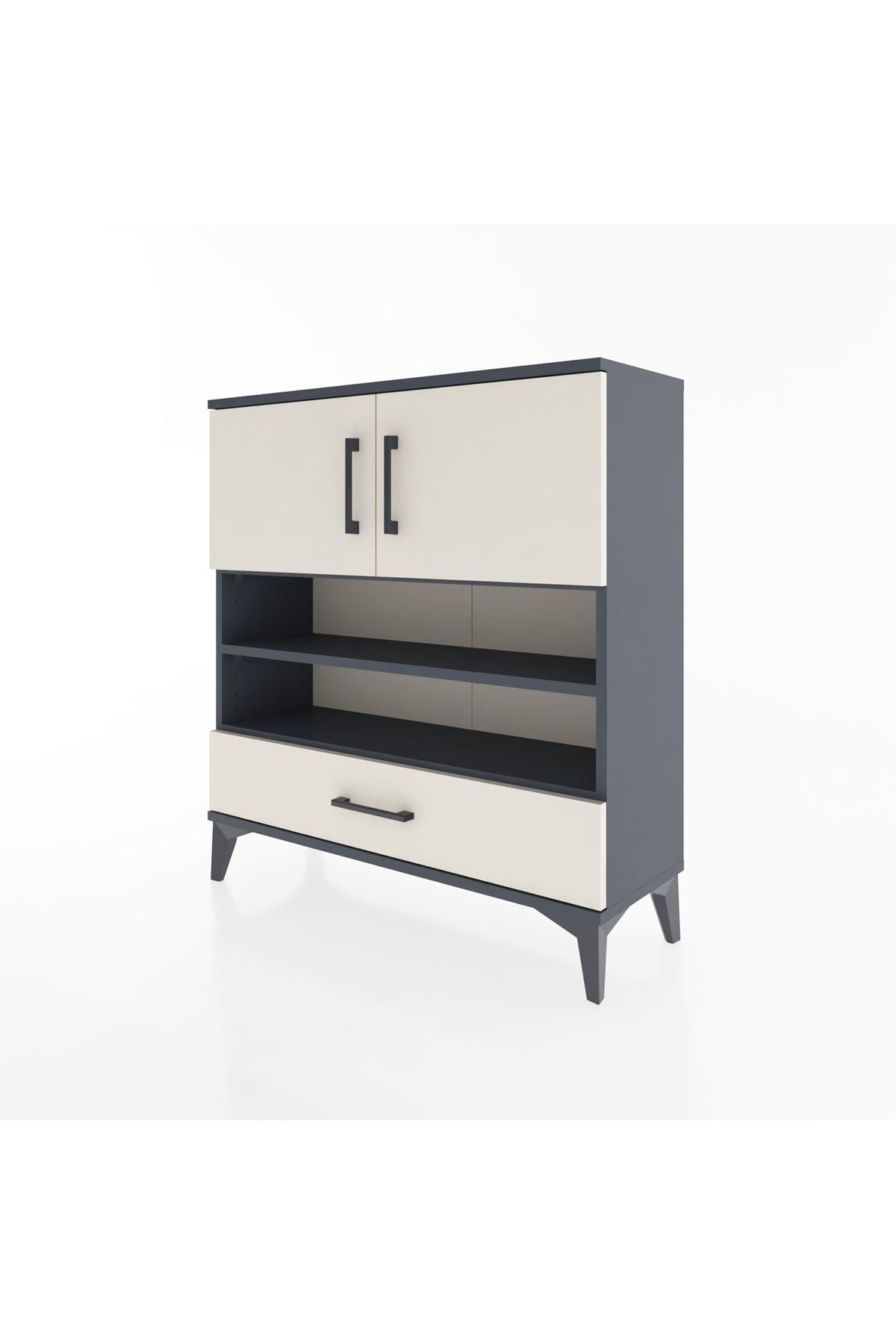 Arges Şifonyer 4 Raflı Tek Çekmeceli 2 Kapaklı 88x30x96 - S04M032V4A