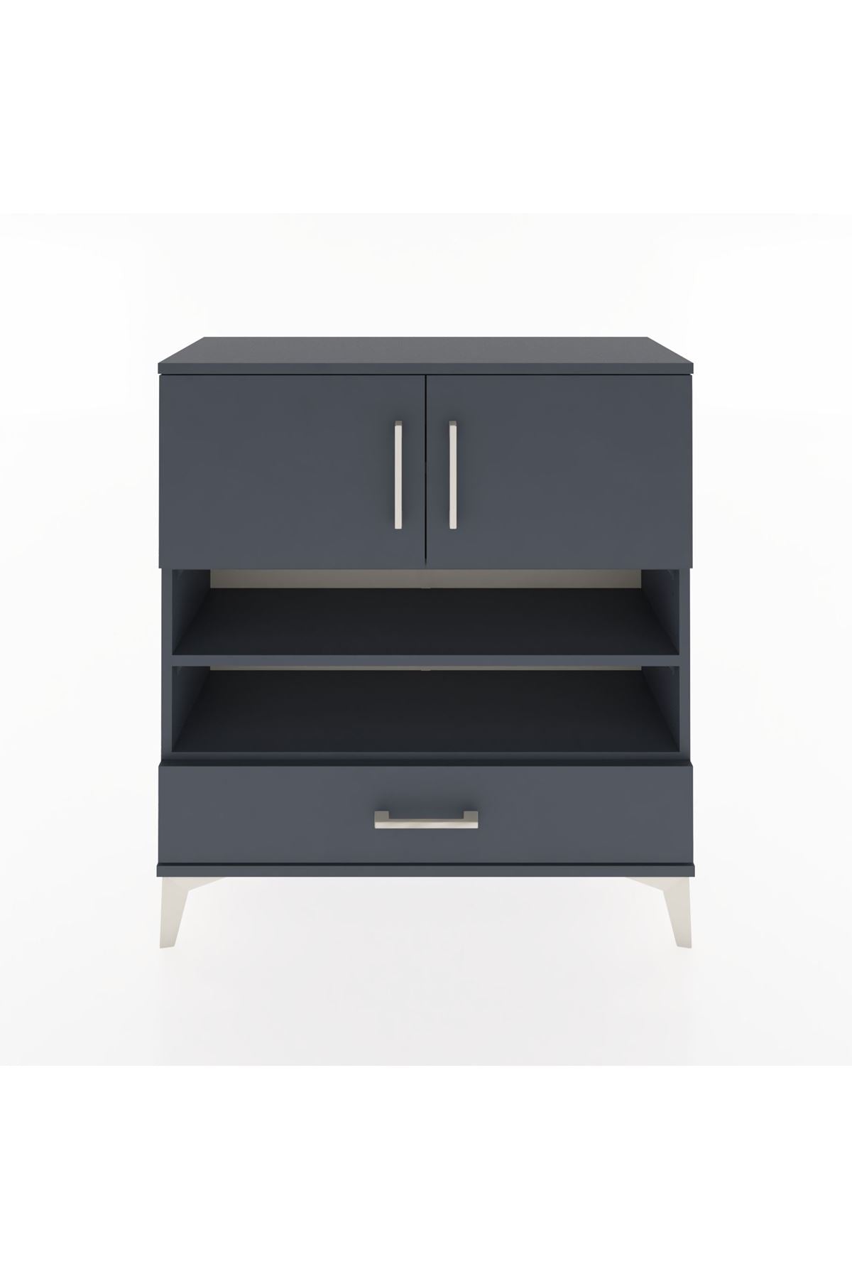 Arges Şifonyer 4 Raflı Tek Çekmeceli 2 Kapaklı 88x30x96 - S04M032V5A