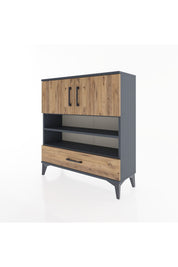 Arges Şifonyer 4 Raflı Tek Çekmeceli 2 Kapaklı 88x30x96 - S04M032V6A