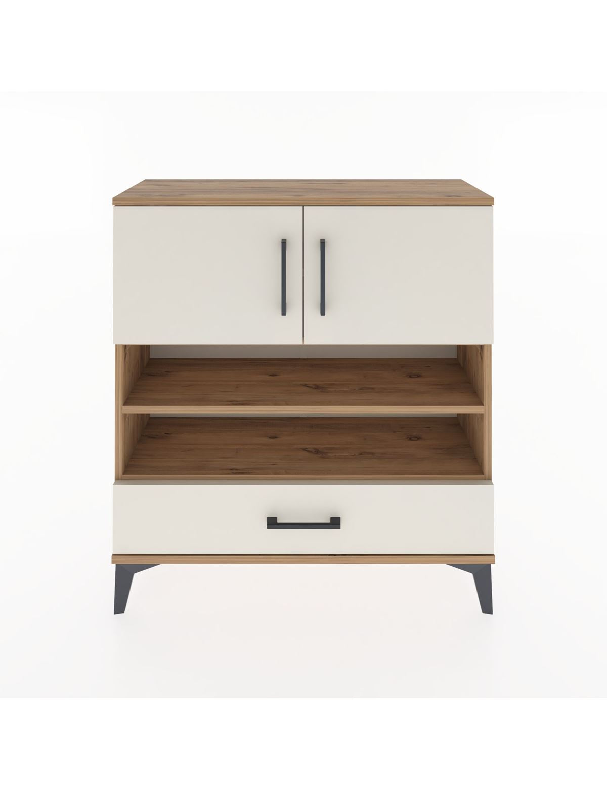 Arges Şifonyer 4 Raflı Tek Çekmeceli 2 Kapaklı 88x30x96 - S04M032V7A