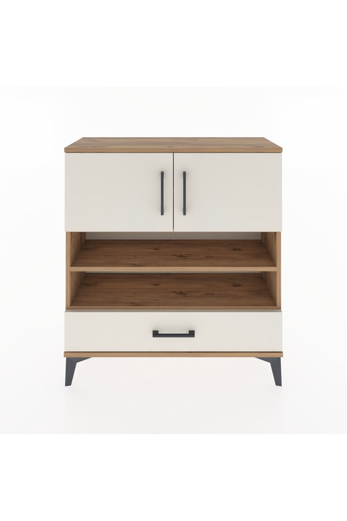 Arges Şifonyer 4 Raflı Tek Çekmeceli 2 Kapaklı 88x30x96 - S04M032V7A