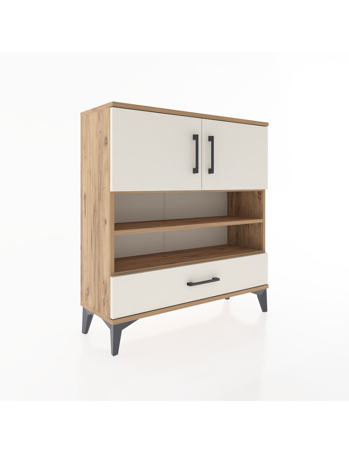 Arges Şifonyer 4 Raflı Tek Çekmeceli 2 Kapaklı 88x30x96 - S04M032V7A