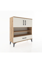 Arges Şifonyer 4 Raflı Tek Çekmeceli 2 Kapaklı 88x30x96 - S04M032V7A