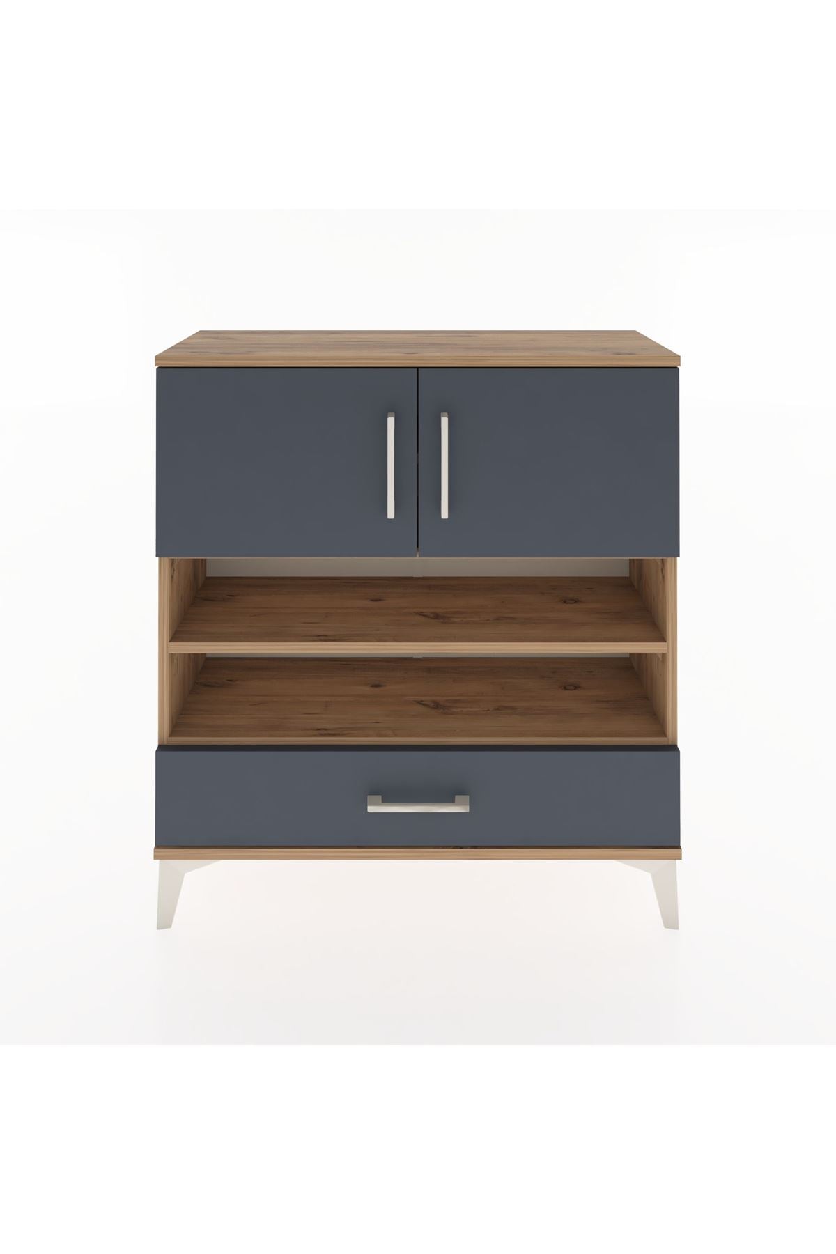 Arges Şifonyer 4 Raflı Tek Çekmeceli 2 Kapaklı 88x30x96 - S04M032V8A