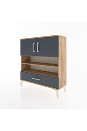 Arges Şifonyer 4 Raflı Tek Çekmeceli 2 Kapaklı 88x30x96 - S04M032V8A