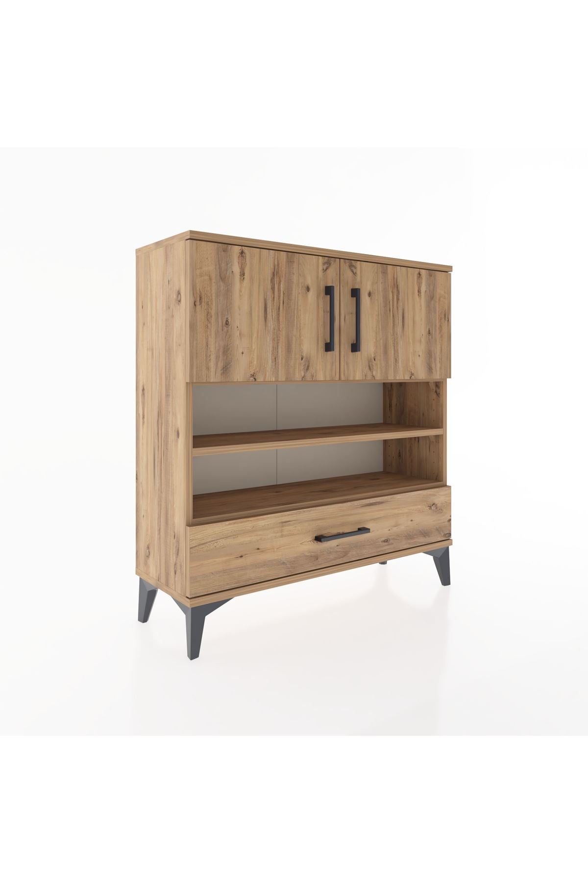 Arges Şifonyer 4 Raflı Tek Çekmeceli 2 Kapaklı 88x30x96 - S04M032V9A