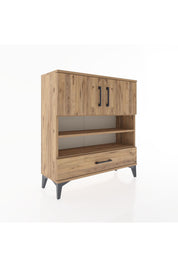 Arges Şifonyer 4 Raflı Tek Çekmeceli 2 Kapaklı 88x30x96 - S04M032V9A