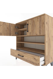 Arges Şifonyer 4 Raflı Tek Çekmeceli 2 Kapaklı 88x30x96 - S04M032V9A