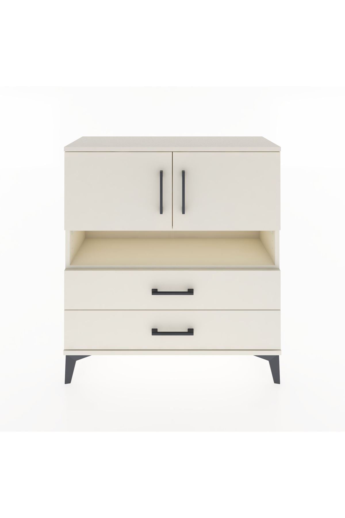 Arges Şifonyer 3 Raflı 2 Çekmeceli 2 Kapaklı 88x30x96 - S04M033V1A