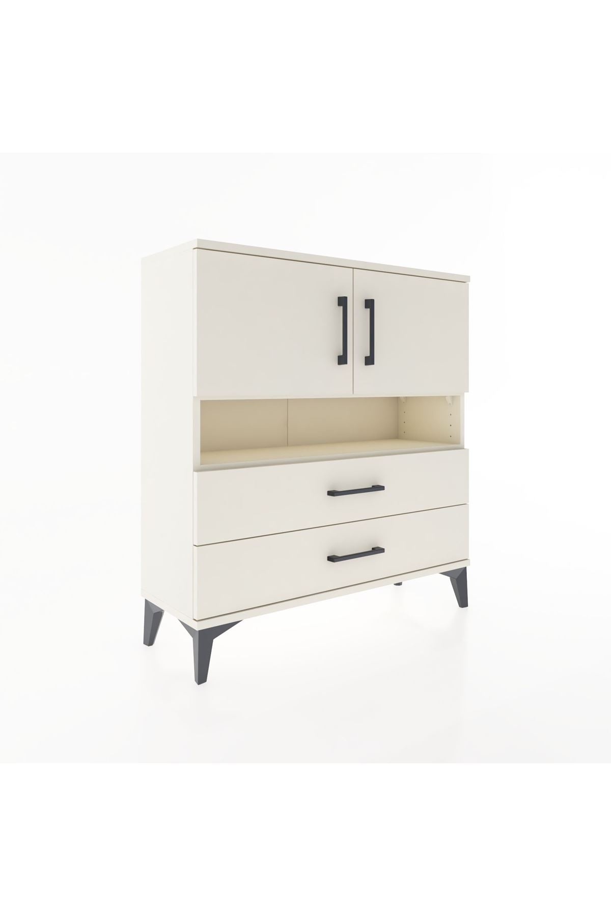 Arges Şifonyer 3 Raflı 2 Çekmeceli 2 Kapaklı 88x30x96 - S04M033V1A