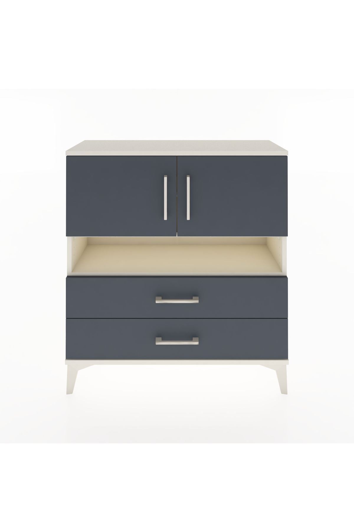 Arges Şifonyer 3 Raflı 2 Çekmeceli 2 Kapaklı 88x30x96 - S04M033V2A