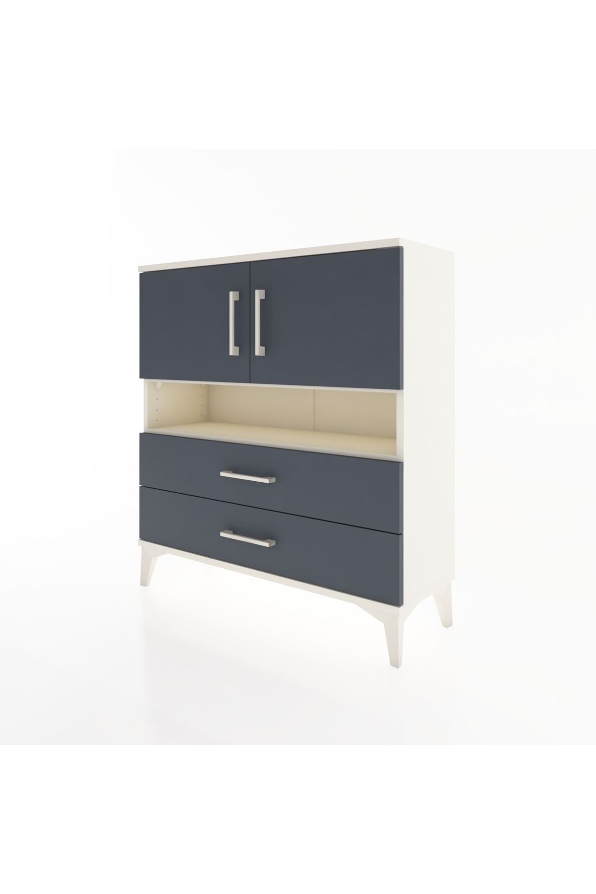 Arges Şifonyer 3 Raflı 2 Çekmeceli 2 Kapaklı 88x30x96 - S04M033V2A