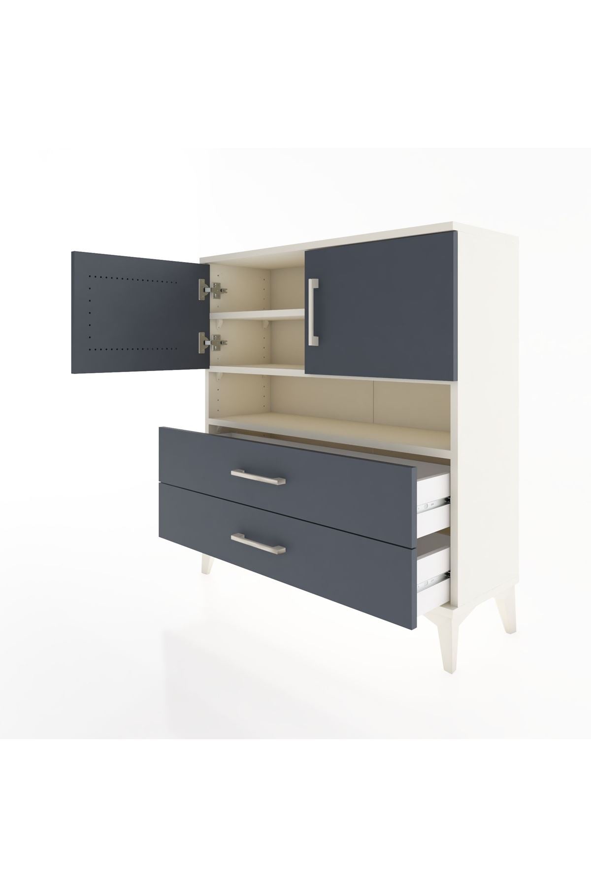 Arges Şifonyer 3 Raflı 2 Çekmeceli 2 Kapaklı 88x30x96 - S04M033V2A