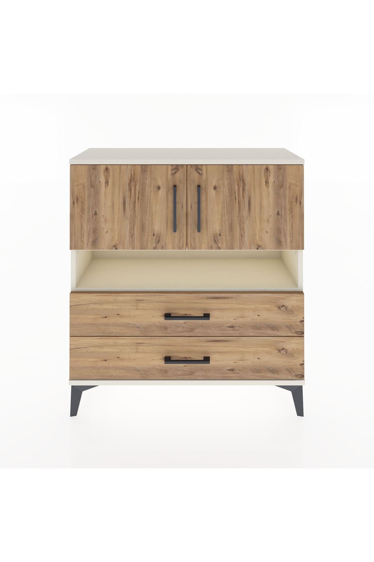 Arges Şifonyer 3 Raflı 2 Çekmeceli 2 Kapaklı 88x30x96 - S04M033V3A