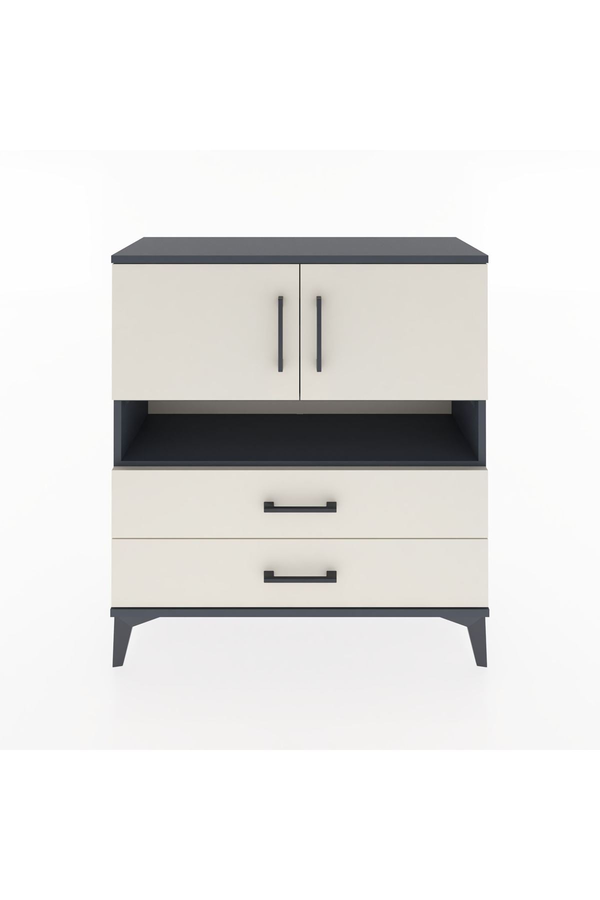 Arges Şifonyer 3 Raflı 2 Çekmeceli 2 Kapaklı 88x30x96 - S04M033V4A