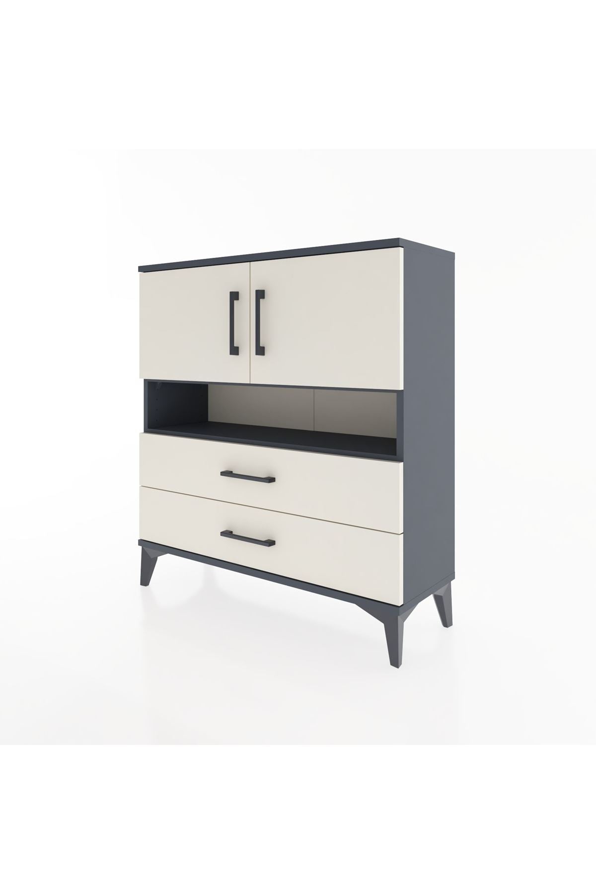 Arges Şifonyer 3 Raflı 2 Çekmeceli 2 Kapaklı 88x30x96 - S04M033V4A