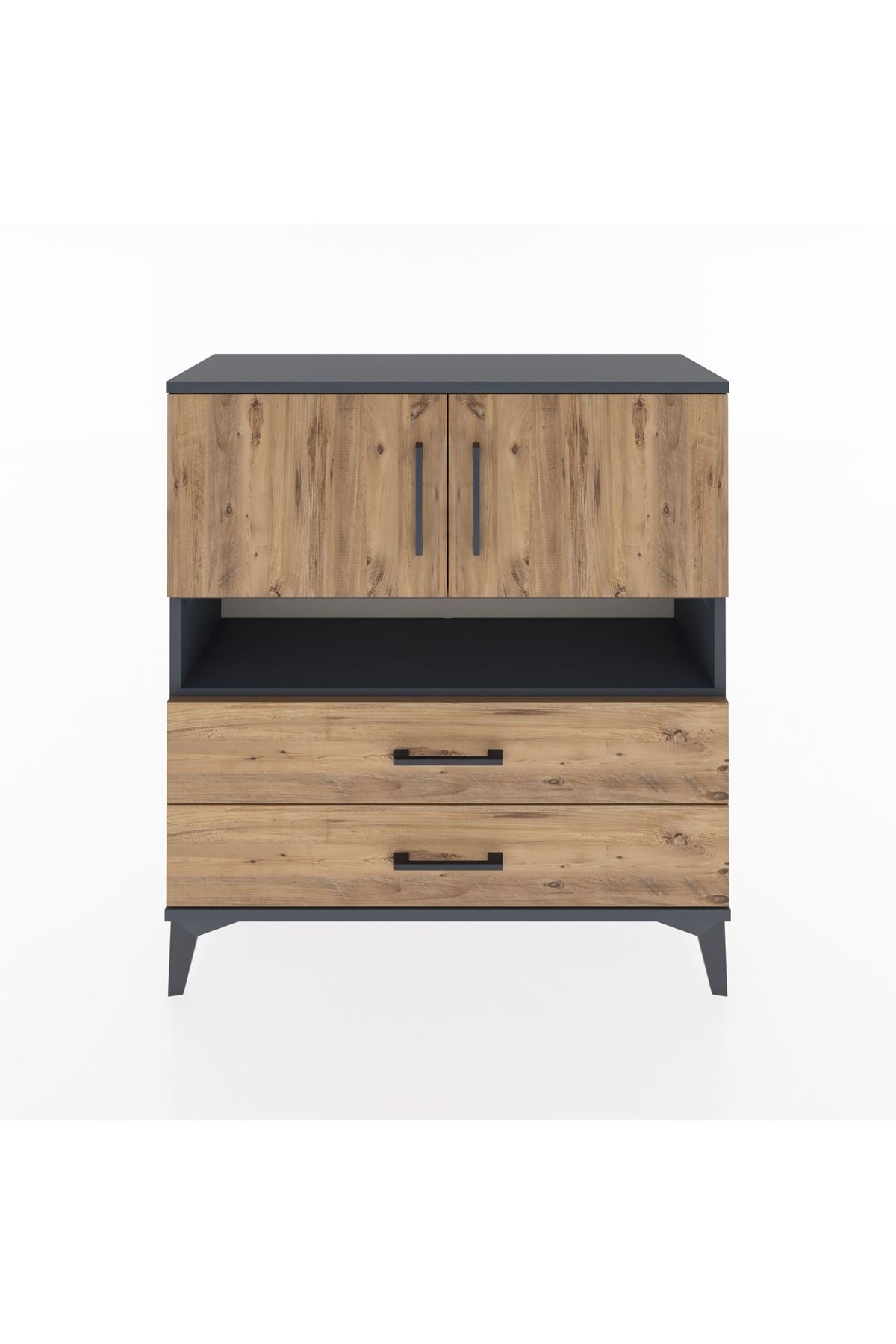 Arges Şifonyer 3 Raflı 2 Çekmeceli 2 Kapaklı 88x30x96 - S04M033V6A