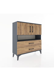Arges Şifonyer 3 Raflı 2 Çekmeceli 2 Kapaklı 88x30x96 - S04M033V6A