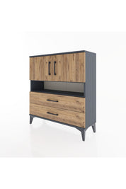 Arges Şifonyer 3 Raflı 2 Çekmeceli 2 Kapaklı 88x30x96 - S04M033V6A