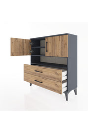 Arges Şifonyer 3 Raflı 2 Çekmeceli 2 Kapaklı 88x30x96 - S04M033V6A
