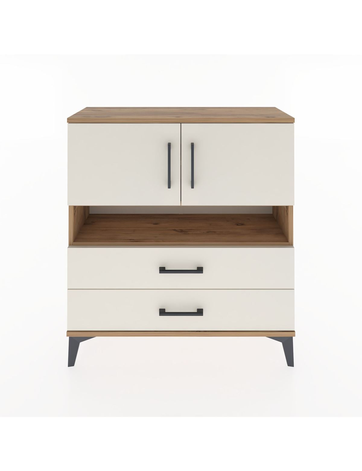 Arges Şifonyer 3 Raflı 2 Çekmeceli 2 Kapaklı 88x30x96 - S04M033V7A