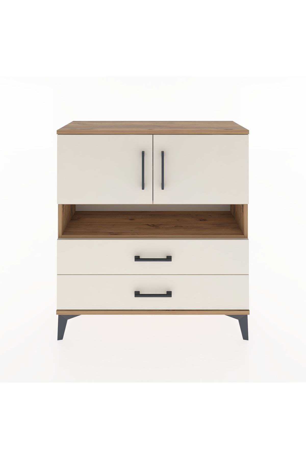 Arges Şifonyer 3 Raflı 2 Çekmeceli 2 Kapaklı 88x30x96 - S04M033V7A