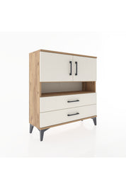 Arges Şifonyer 3 Raflı 2 Çekmeceli 2 Kapaklı 88x30x96 - S04M033V7A