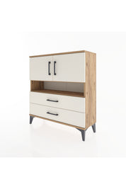 Arges Şifonyer 3 Raflı 2 Çekmeceli 2 Kapaklı 88x30x96 - S04M033V7A
