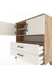 Arges Şifonyer 3 Raflı 2 Çekmeceli 2 Kapaklı 88x30x96 - S04M033V7A