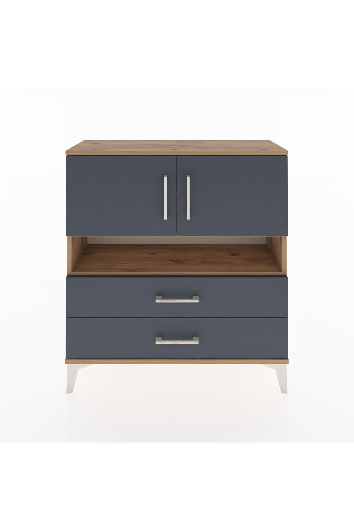 Arges Şifonyer 3 Raflı 2 Çekmeceli 2 Kapaklı 88x30x96 - S04M033V8A