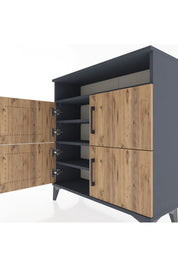 Arges Şifonyer 4 Raflı 4 Kapaklı 88x30x96 - S04M035V6A