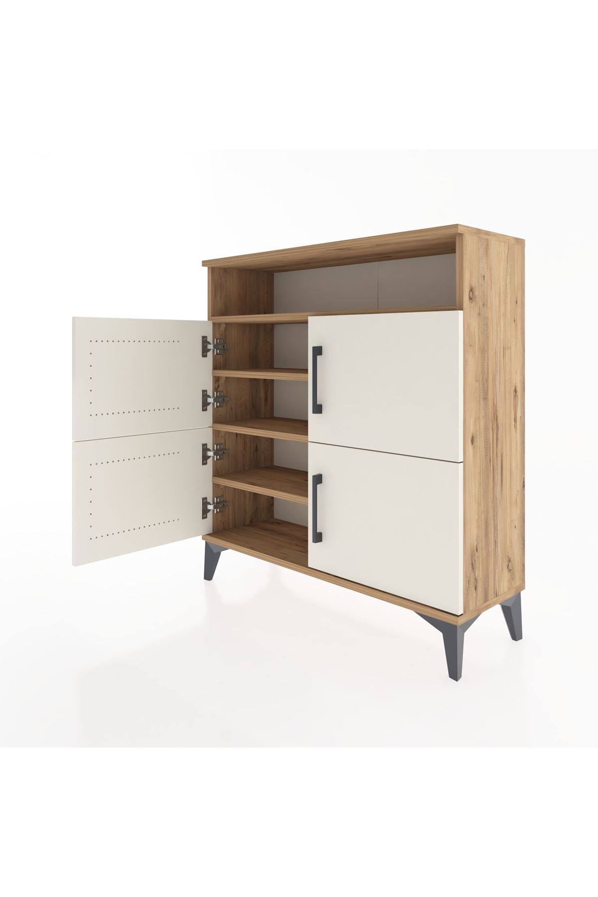 Arges Şifonyer 4 Raflı 4 Kapaklı 88x30x96 - S04M035V7A