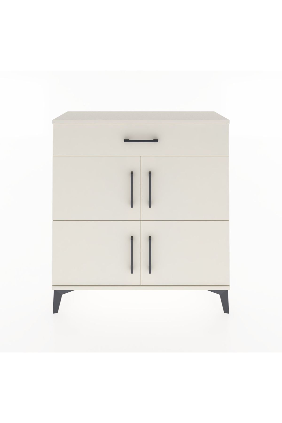 Arges Şifonyer 3 Raflı Tek Çekmeceli 4 Kapaklı 88x30x96 - S04M036V1A