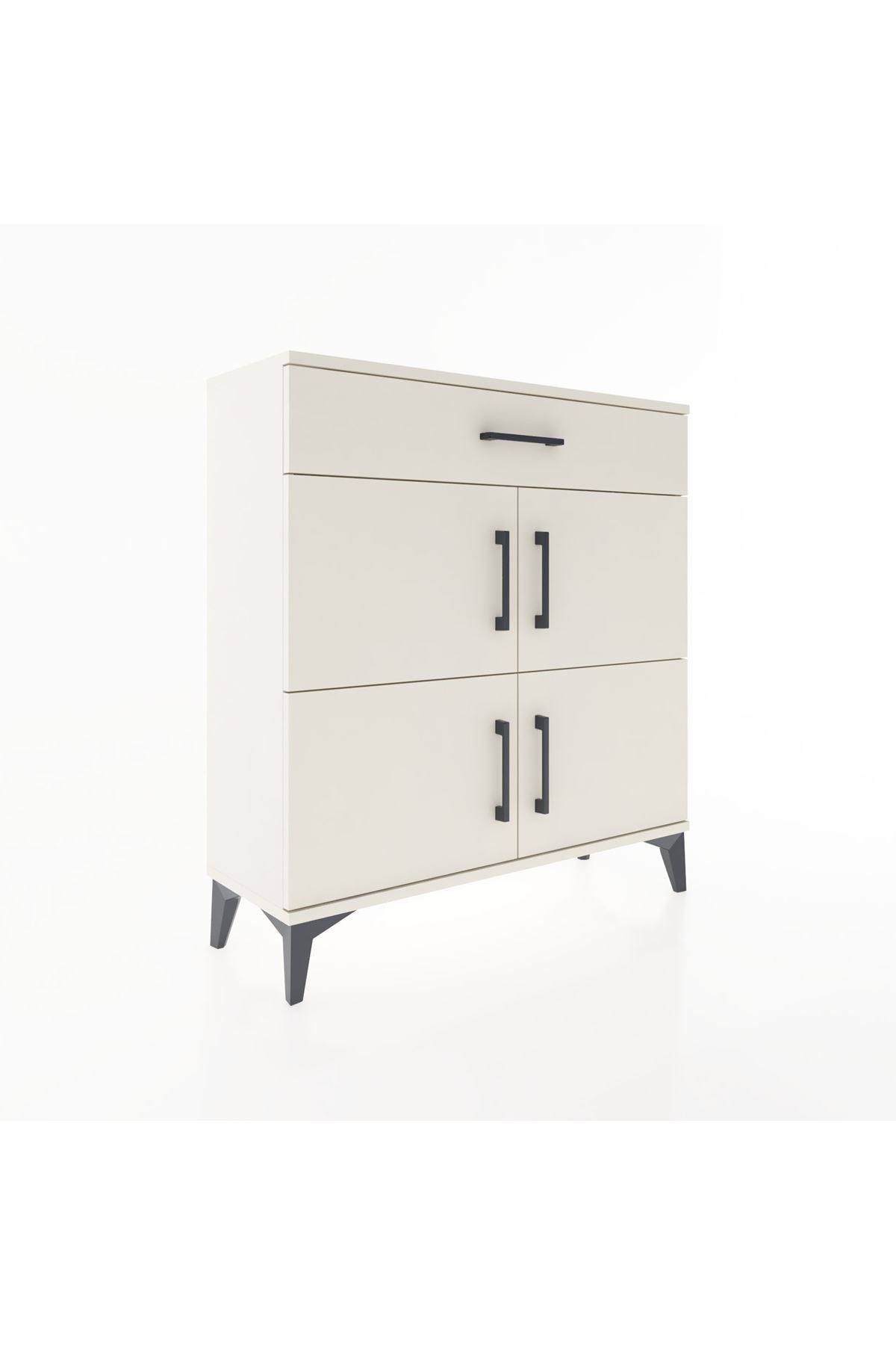 Arges Şifonyer 3 Raflı Tek Çekmeceli 4 Kapaklı 88x30x96 - S04M036V1A
