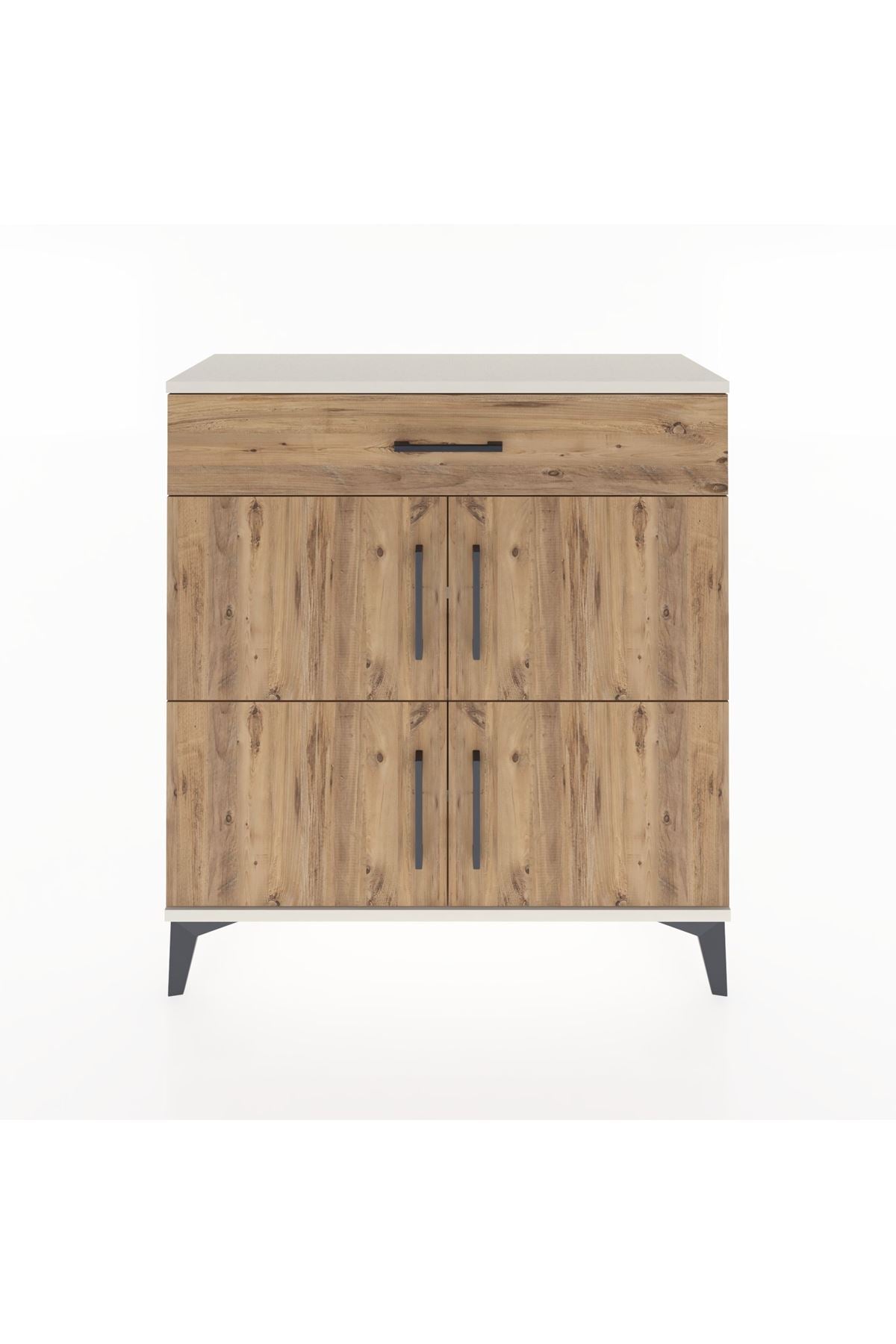 Arges Şifonyer 3 Raflı Tek Çekmeceli 4 Kapaklı 88x30x96 - S04M036V3A