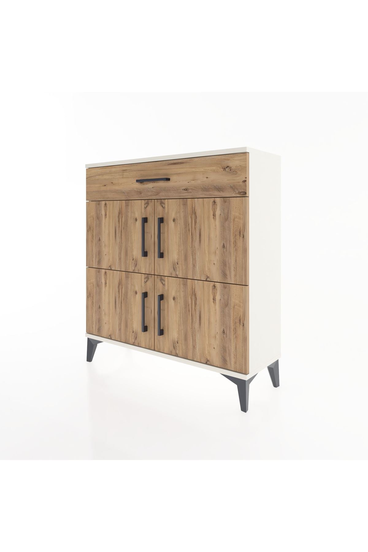 Arges Şifonyer 3 Raflı Tek Çekmeceli 4 Kapaklı 88x30x96 - S04M036V3A