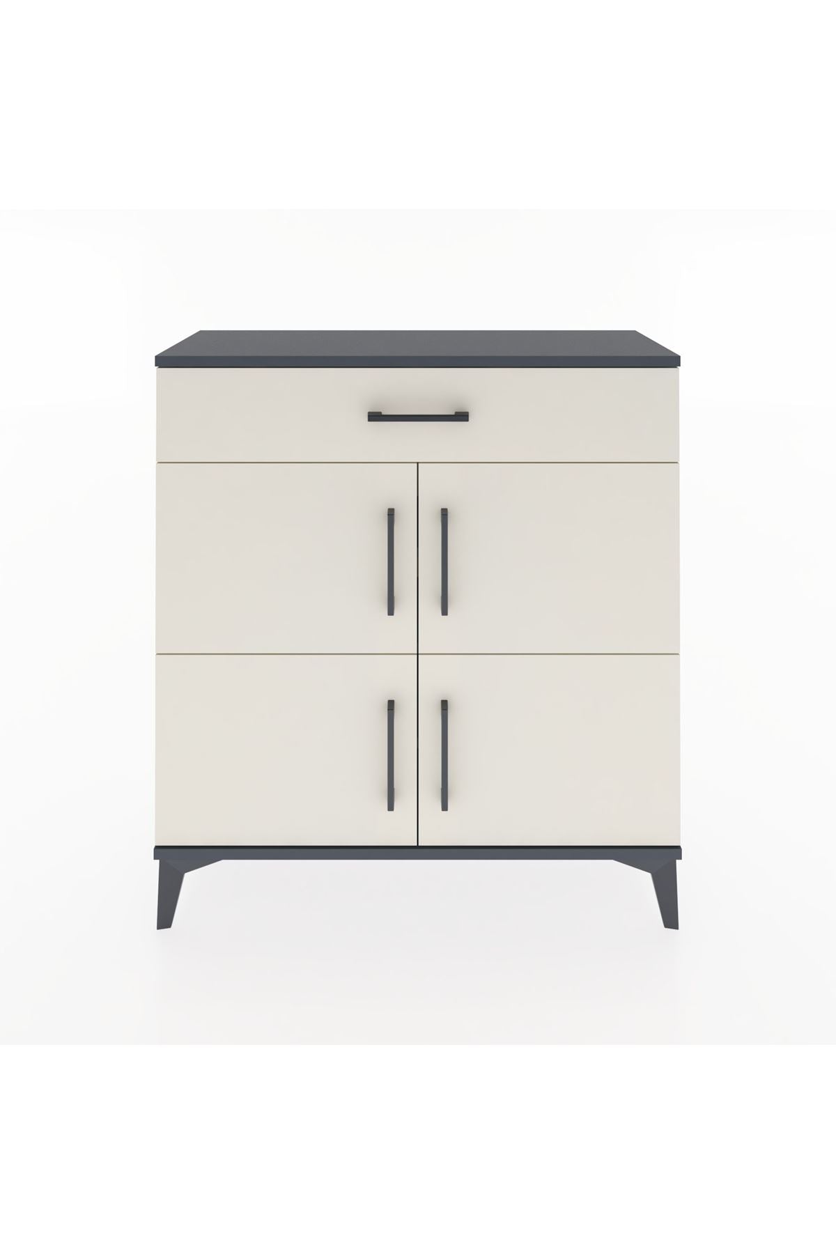 Arges Şifonyer 3 Raflı Tek Çekmeceli 4 Kapaklı 88x30x96 - S04M036V4A