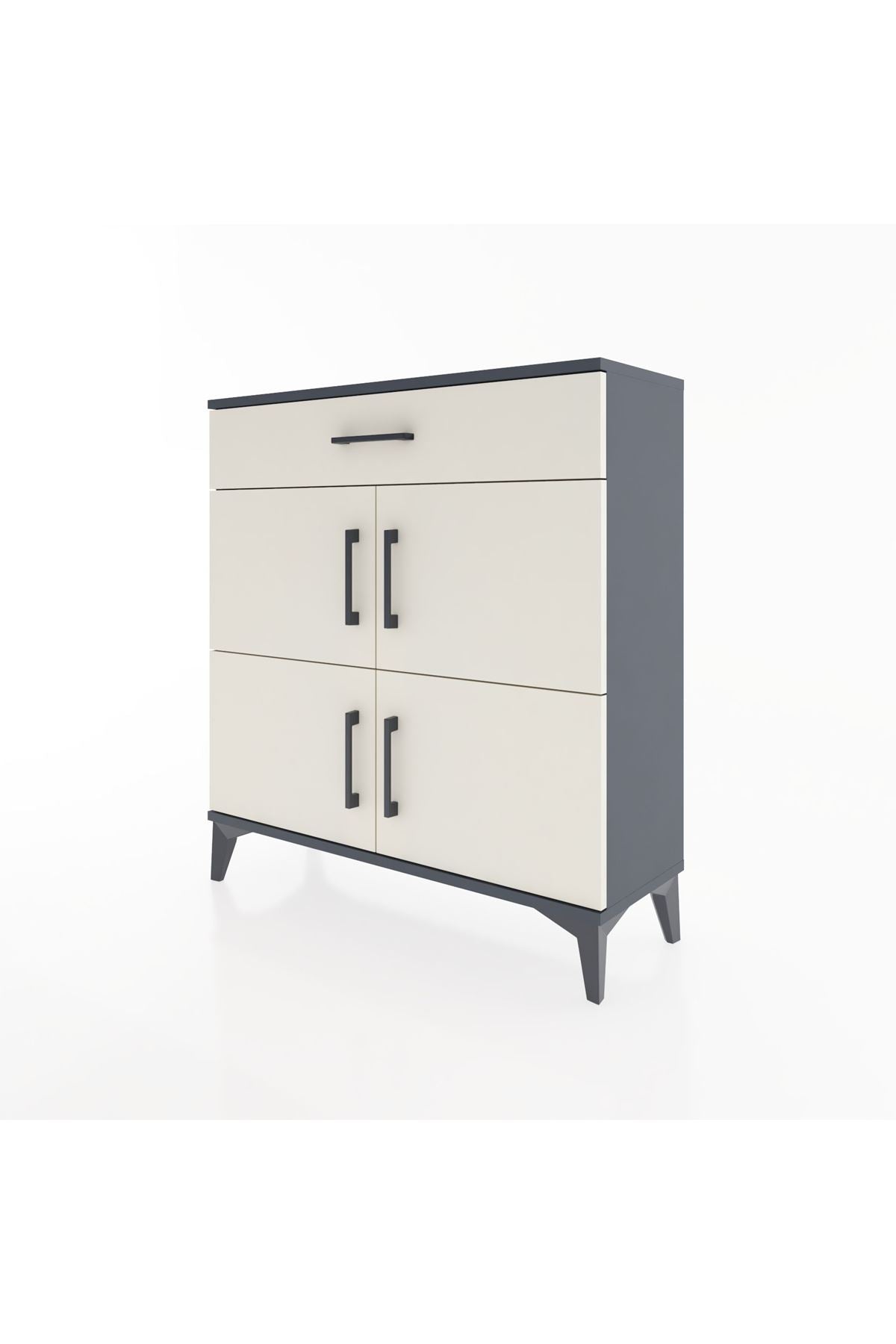 Arges Şifonyer 3 Raflı Tek Çekmeceli 4 Kapaklı 88x30x96 - S04M036V4A