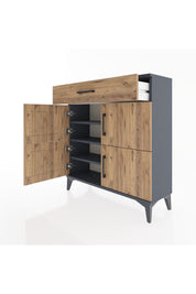 Arges Şifonyer 3 Raflı Tek Çekmeceli 4 Kapaklı 88x30x96 - S04M036V6A
