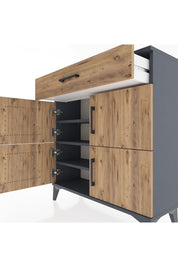 Arges Şifonyer 3 Raflı Tek Çekmeceli 4 Kapaklı 88x30x96 - S04M036V6A