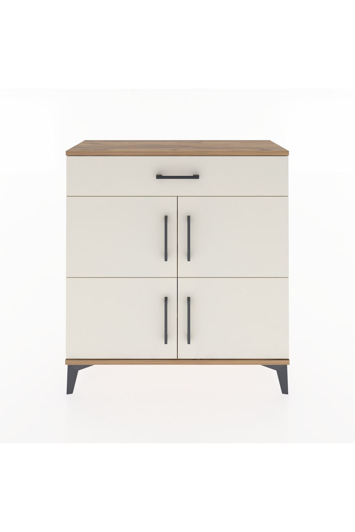Arges Şifonyer 3 Raflı Tek Çekmeceli 4 Kapaklı 88x30x96 - S04M036V7A