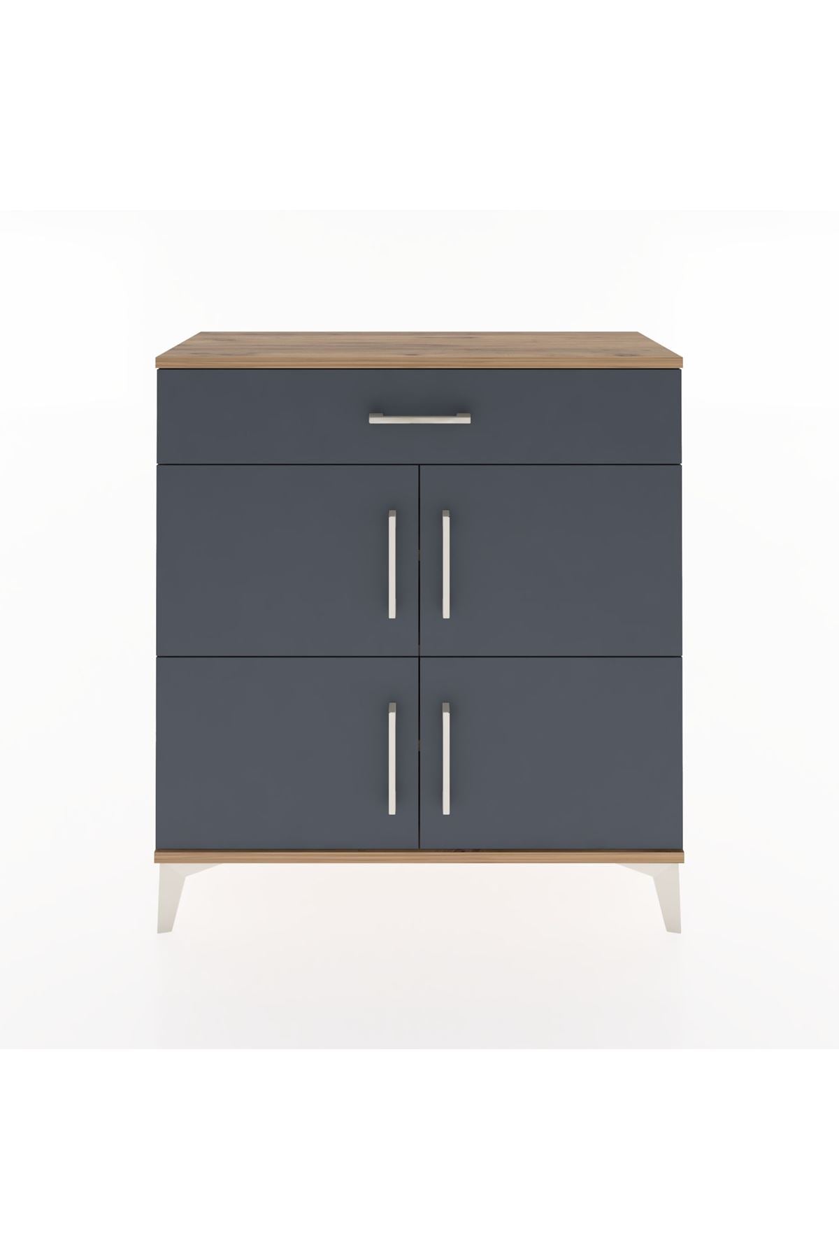 Arges Şifonyer 3 Raflı Tek Çekmeceli 4 Kapaklı 88x30x96 - S04M036V8A